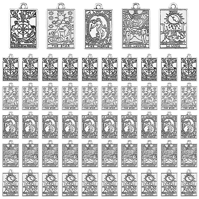 50Pcs 5 Style Zinc Alloy Pendants FIND-DC0001-45-1
