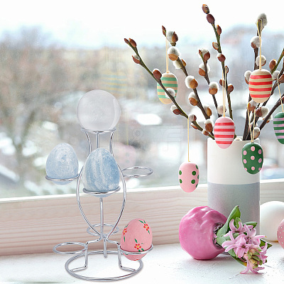 7-Slot Iron Easter Egg Display Stands ODIS-WH0058-21B-P-1