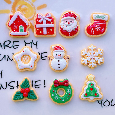 Christmas Opaque Resin Cabochons CRES-I049-01-1