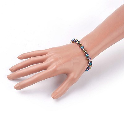 Electroplate Glass Stretch Bracelets BJEW-JB04017-1