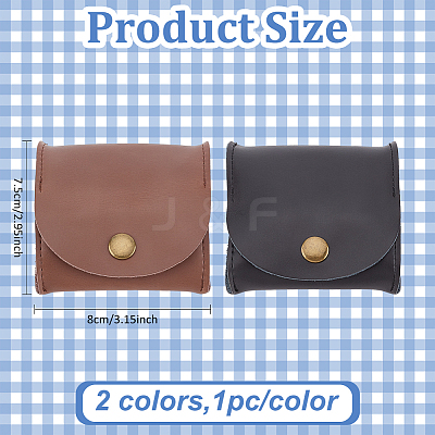 2Pcs 2 Colors Rectangle Cowhide Multipurpose Makeup Bags AJEW-AN0007-40-1