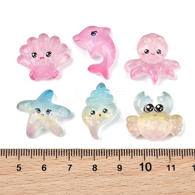 Sea Animals Transparent Resin Cabochons RE-CBAA0C5-03-1
