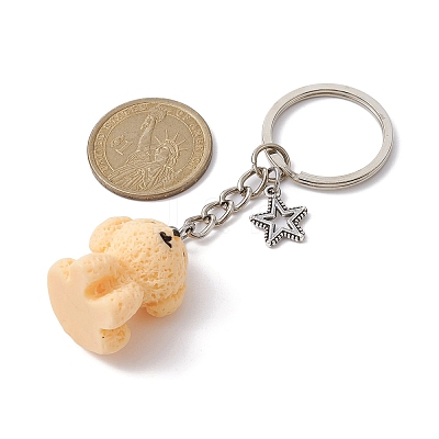 Resin Dog Pendant Keychain KEYC-JKC00564-03-1