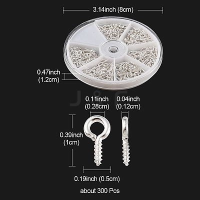 300Pcs Iron Screw Eye Pin Peg Bails IFIN-YW0001-64-1