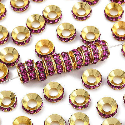 Brass Rhinestone Spacer Beads RB-A020-9mm-24G-1
