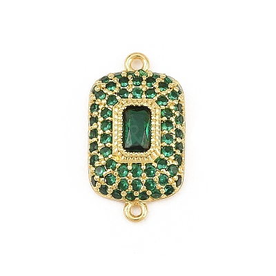 Brass Micro Pave Cubic Zirconia Connector Charms CU-CBAAB9C-01G-01-1