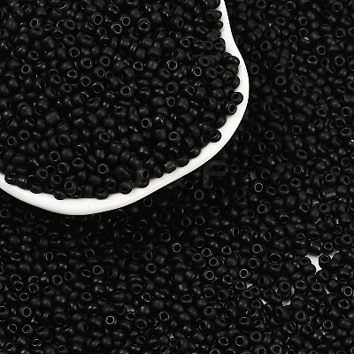 Frosted Opaque 8/0 Glass Seed Beads SEED-R029-3mm-A07-1