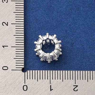 Brass Micro Pave Clear Cubic Zirconia Beads KK-D378-24S-01-1