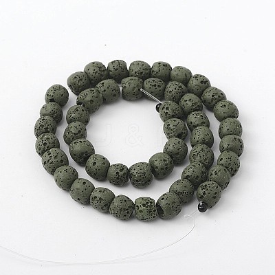 Natural Lava Rock Bead Strands X-G-L435-03-8mm-20-1