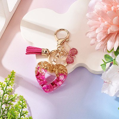 Heart with Butterfly Resin Keychains KEYC-TADJ0001-01C-1
