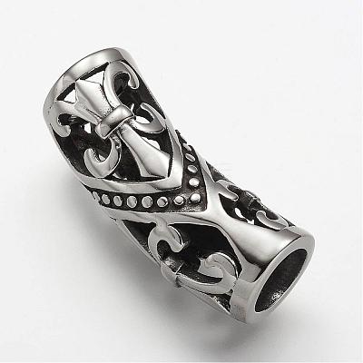 304 Stainless Steel Hollow Tube Beads STAS-F063-05-1