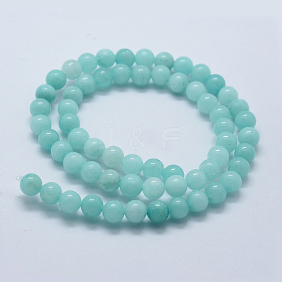 Natural & Dyed White Jade Bead Strands G-P370-02-10mm-1
