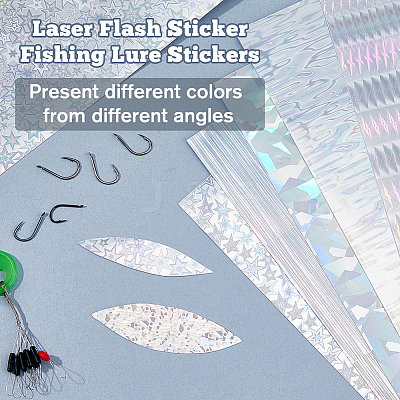 18Pcs 6 Styles Waterproof Holographic Adhesive Craft PVC Sheets DIY-FH0010-81-1