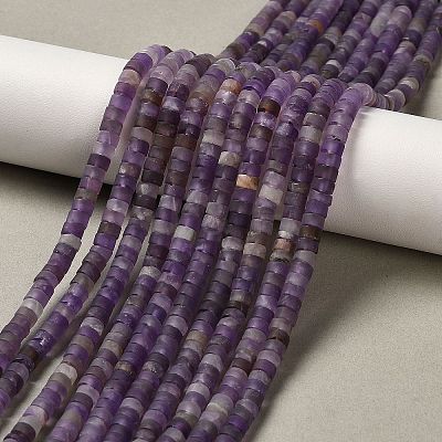 Natural Amethyst Beads Strands G-P575-B38-4x2mm-1