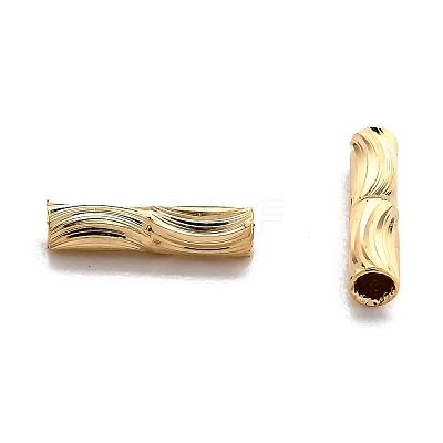 Corrugated Brass Tube Beads X-KK-H759-27A-G-1
