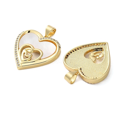 Brass Micro Pave Cubic Zirconia Pendants KK-U070-04E-G-1
