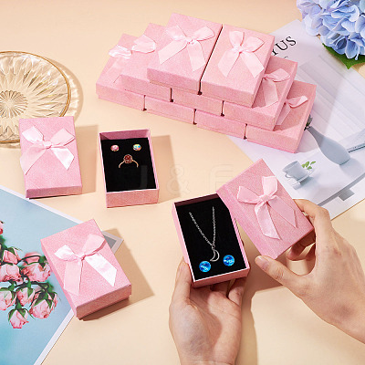 Rectangle Paper Jewelry Set Storage Gift Boxes with Bowknot CON-TAC0014-12E-1