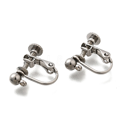 316 Stainless Steel Clip-on Earring Findings X-EJEW-R019-01P-1