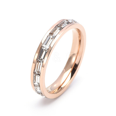 304 Stainless Steel with Crystal Rhinestone Finger Rings FS-WGF5DC4-03-1