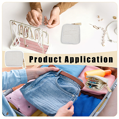 Cloth Jewelry Storage Zipper Bags with Tassel for Earrings Rings Bracelets Necklaces AJEW-WH0596-664A-1
