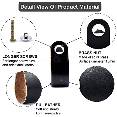 12 Sets PU Leather Door Handles FIND-NB0001-52-1