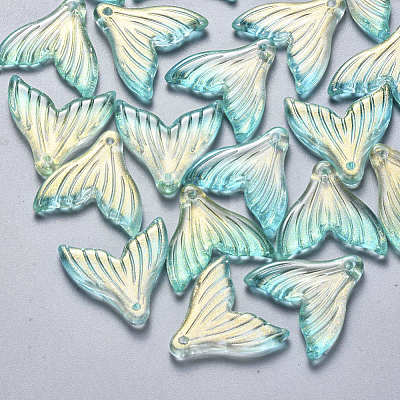 Transparent Spray Painted Glass Pendants X-GLAA-S190-009A-03-1