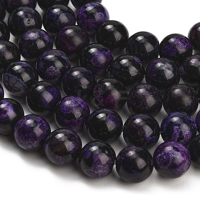 Natural Fire Crackle Agate(Dyed & Heated) Beads Strands G-K425-A01-14mm-1