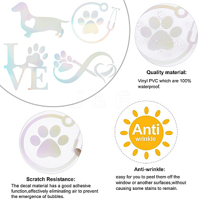8 Sheets 4 Style Infinity Love & Bird Laser Style Plastic Adhesive Car Stickers STIC-GF0001-04A-1