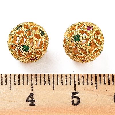 Rack Plating Brass Cubic Zirconia Beads KK-S377-12G-1