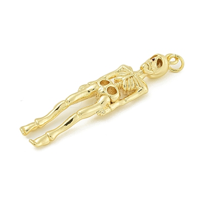 Halloween Theme Rack Plating Brass Pendants KK-Z067-14G-02-1
