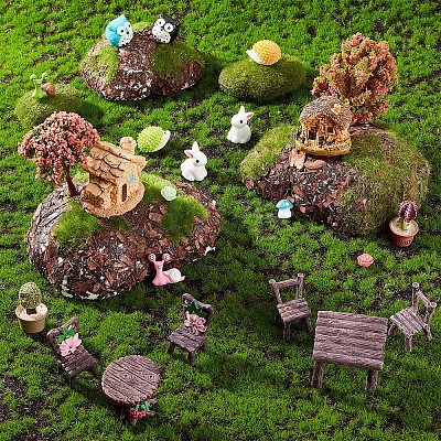 Resin Succulent Micro Landscape Dollhouse Ornaments DJEW-GF0001-58-1