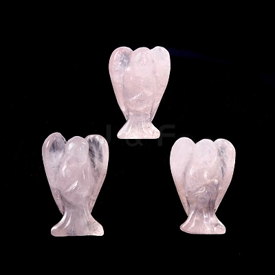 Natural Rose Quartz Carved Healing Angel Figurines PW-WG73241-06-1