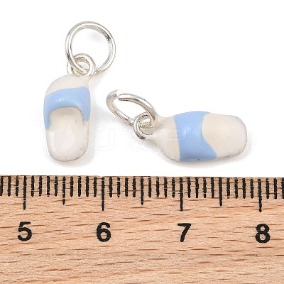 Alloy with Light Sky Blue Enamel Charms AL-CBA415D-29S-1