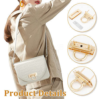 6Pcs 3 Colors Zinc Alloy Bag Twist Lock Accessories AJEW-UN0001-77-1