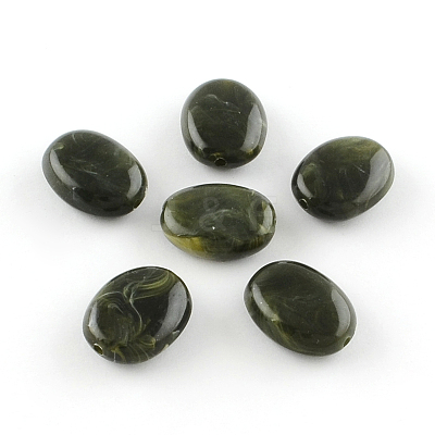Oval Imitation Gemstone Acrylic Beads X-OACR-R047-08-1