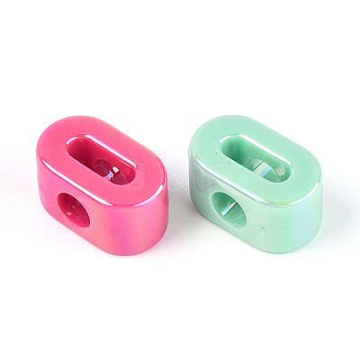 UV Plating Opaque Acrylic European Beads PACR-T017-10I-1