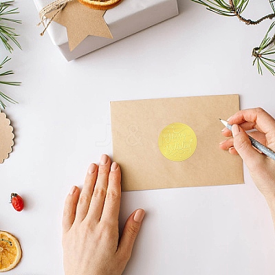 34 Sheets Self Adhesive Gold Foil Embossed Stickers DIY-WH0509-008-1