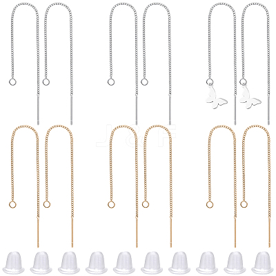 32Pcs 2 Colors Brass Stud Earring Findings KK-BBC0026-02-1
