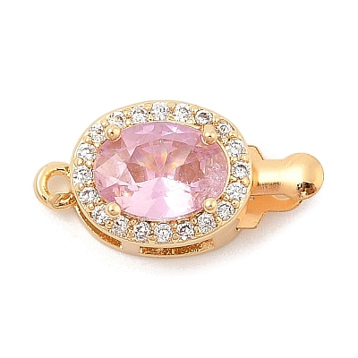 Brass Micro Pave Cubic Zirconia Box Clasps KK-C080-12G-02-1
