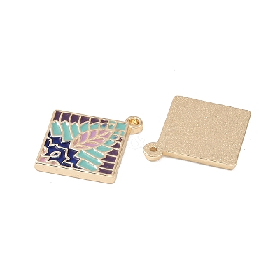 Rack Plating Alloy Enamel Pendants FIND-I038-04G-1