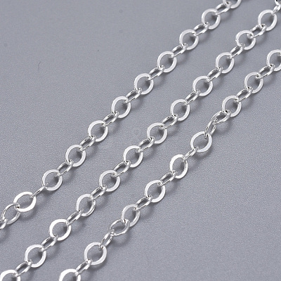 Brass Flat Oval Cable Chains CHC029Y-S-1