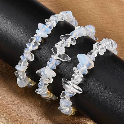 Unisex Chip Opalite Beaded Stretch Bracelets BJEW-S143-10-1