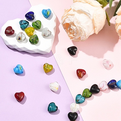 40Pcs 10 Colors Millefiori Glass Beads GLAA-YW0005-78-1