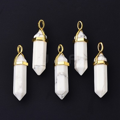 Natural Howlite Pointed Pendants G-G025-01G-43-1