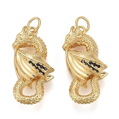 Brass Micro Pave Black Cubic Zirconia Pendants LS-KK-F821-39G-1