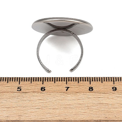 304 Stainless Steel Cuff Ring Components STAS-D372-07P-09-1
