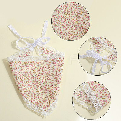 Flower Decor Lace Triangle Bandanas OHAR-WH20005-08B-1