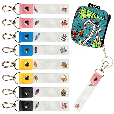 PU Leather & Cotton Name Marker Keychain AJEW-WH0514-041-1