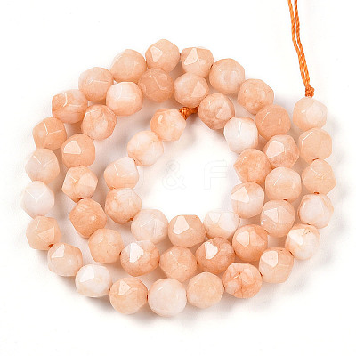 Dyed Natural White Jade Beads Strands G-T139-8mm-46T-1