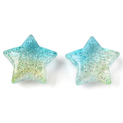 Gradient Color Transparrent Acrylic Eoropean Beads OACR-P024-03-03-1